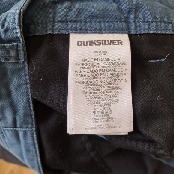 Quiksilver Shorts Size 28 Blue Chino Cotton Board Pockets Summer Holiday Beach - Picture 8 of 9